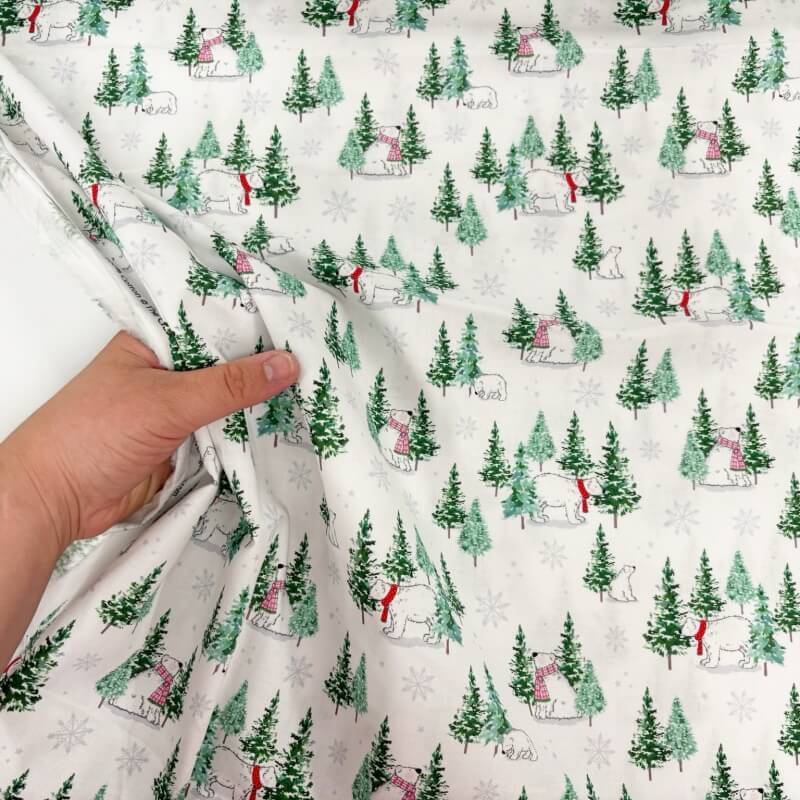 Image of Polar Bear Christmas Quilting Cotton