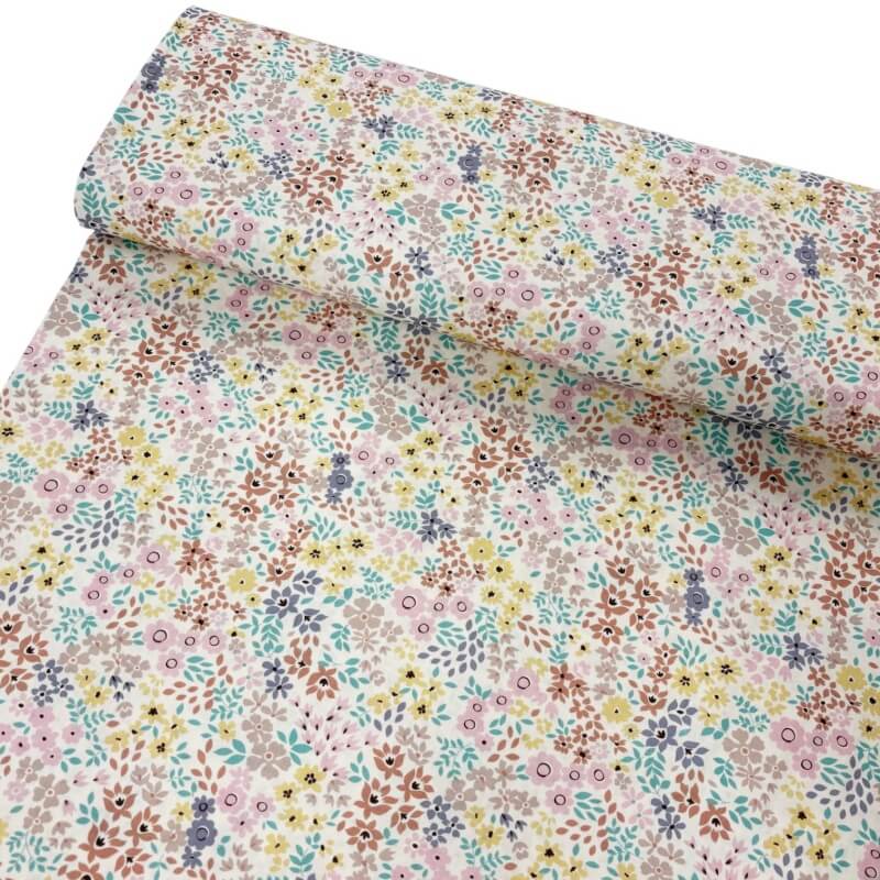 Image of Pastel Summer Flowers Cotton