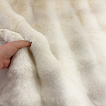Plush Quilted Effect Ecru Faux Fur