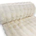 Plush Quilted Effect Ecru Faux Fur