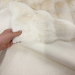Plush Quilted Effect Ecru Faux Fur