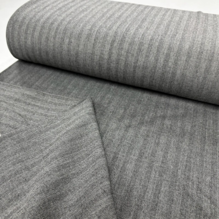 Grey Herringbone Stripe Ponte Roma