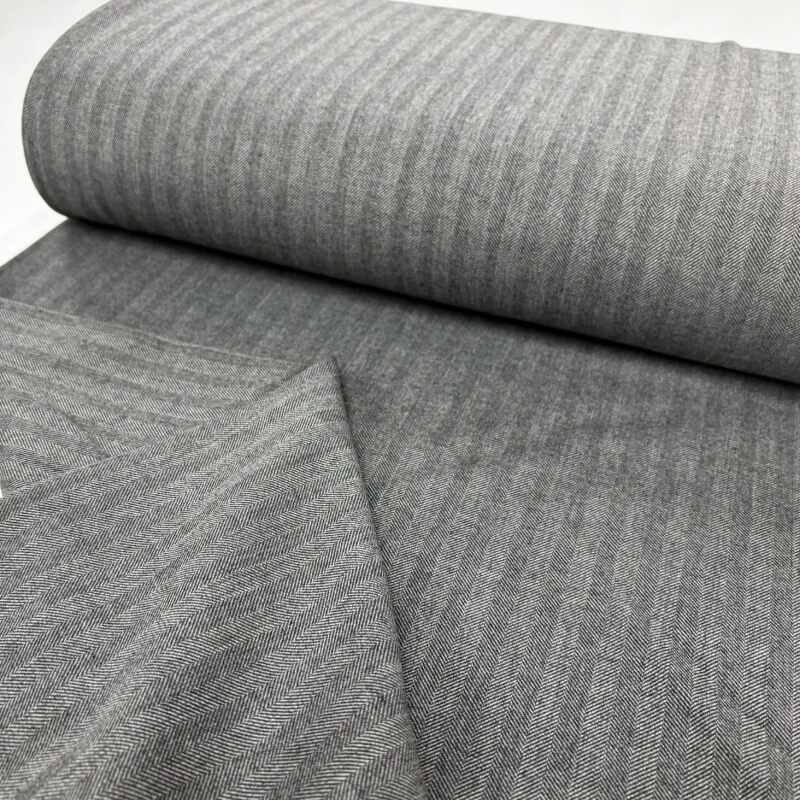 Grey Herringbone Stripe Ponte Roma