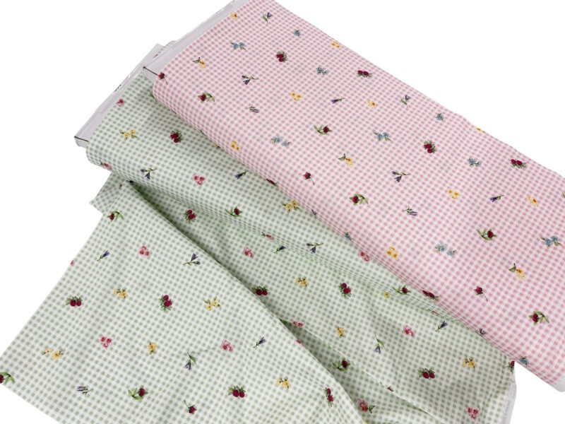 Image of Floral Gingham Quilting Cotton