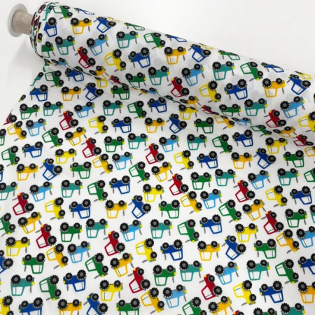 Colourful Tractors Polycotton