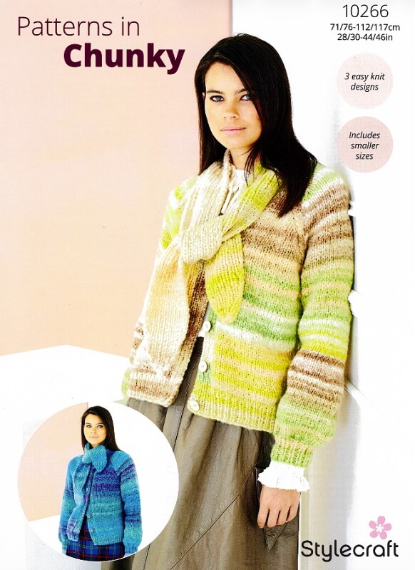 Image of Stylecraft Cardigans and Scarves Pattern 10266