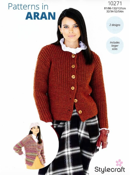 Stylecraft Ribbed Jackets Pattern 10271