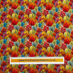 Embroidery Effect Autumn Trees Quilting Cotton