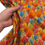Embroidery Effect Autumn Trees Quilting Cotton