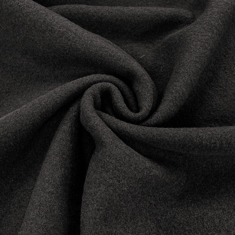 Dark Grey Boiled Wool Fabric
