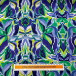 Navy and Green Orchid Linen Rayon