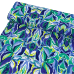 Navy and Green Orchid Linen Rayon