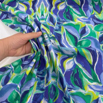 Navy and Green Orchid Linen Rayon