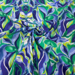Navy and Green Orchid Linen Rayon