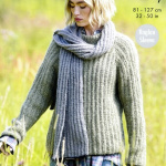 King Cole Sweater, Cardigan and Scarf Pattern 6596