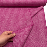 Cerise Herringbone Wool