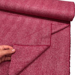 Crimson Herringbone Wool