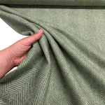 Green Herringbone Wool