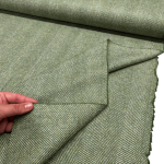 Green Herringbone Wool