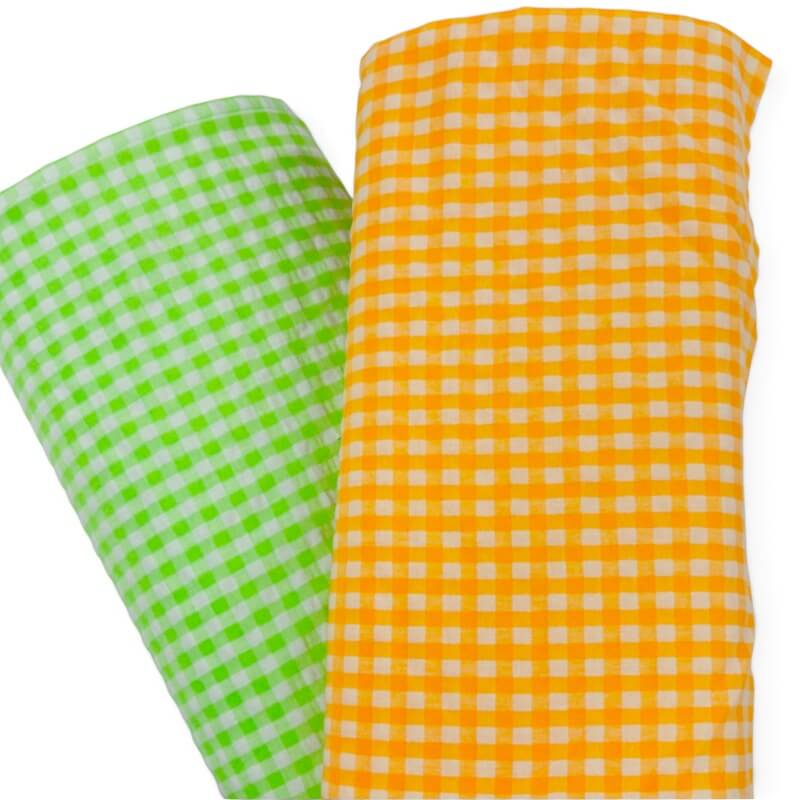 Neon Gingham Seersucker