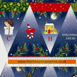 Woodland Animals Christmas Bunting Panel
