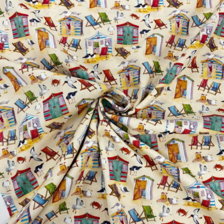 Emma Ball Beach Huts & Deck Chairs Quilting Cottons