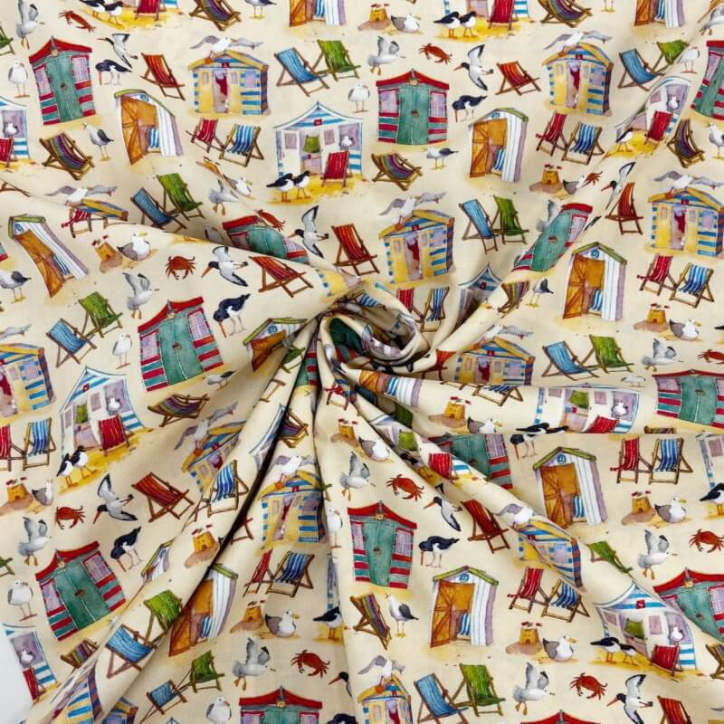 Emma Ball Beach Huts & Deck Chairs Quilting Cottons