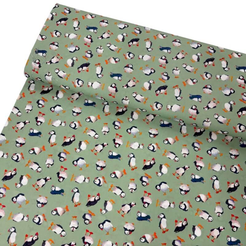 Emma Ball Puffins Quilting Cotton