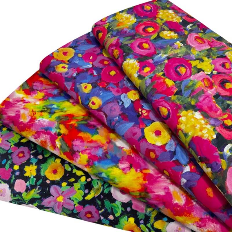 Painted Flowers Quilting Cottons