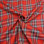 Red Stewart Polyester Viscose Tartan