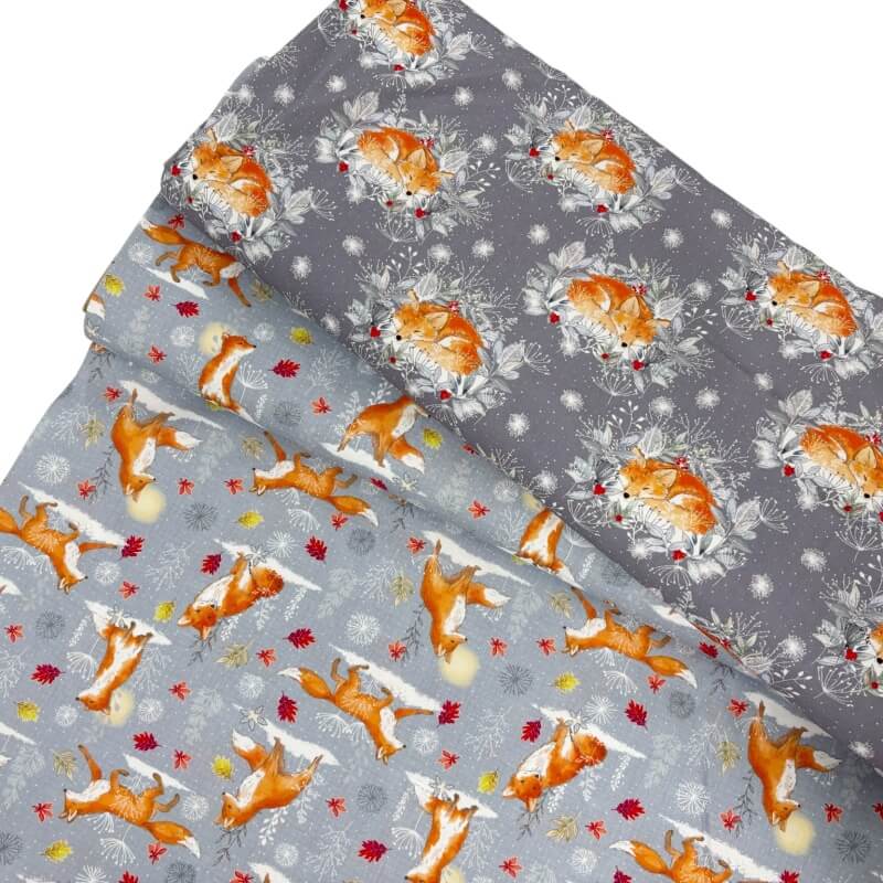 Snowy Fox Christmas Quilting Cottons