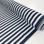 Navy Stripe Stretch Denim