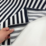 Navy Stripe Stretch Denim