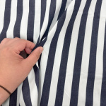 Navy Stripe Stretch Denim