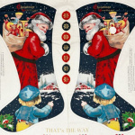 Large Vintage Saint Nick Stocking