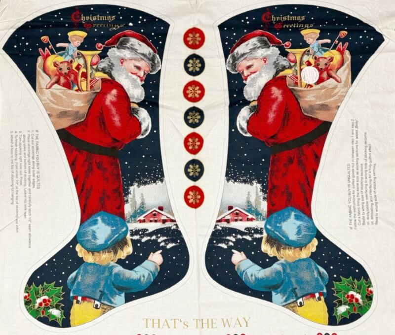 Large Vintage Saint Nick Stocking