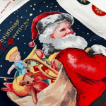 Large Vintage Saint Nick Stocking