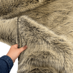 Beige Two-Tone Faux Fur