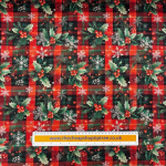 Christmas Plaid Linen Look Panama