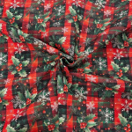 Christmas Plaid Linen Look Panama