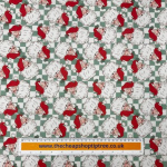 Retro Santa Grid Christmas Polycotton