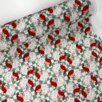 Retro Santa Grid Christmas Polycotton