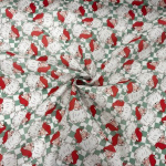Retro Santa Grid Christmas Polycotton