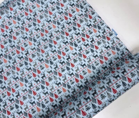Scandi Reindeer Christmas Polycotton