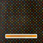 Multicoloured Stars on Black Polycotton