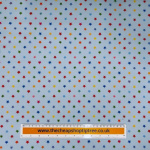 Multicoloured Stars on Blue Polycotton