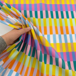 Rhythmic Stripe Polycotton