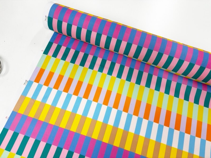 Rhythmic Stripe Polycotton