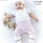 King Cole Cardigan, Dungarees, Hat and Bootees Pattern 6607