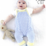King Cole Dungarees, Jacket, Hat and Bootees Pattern 6608